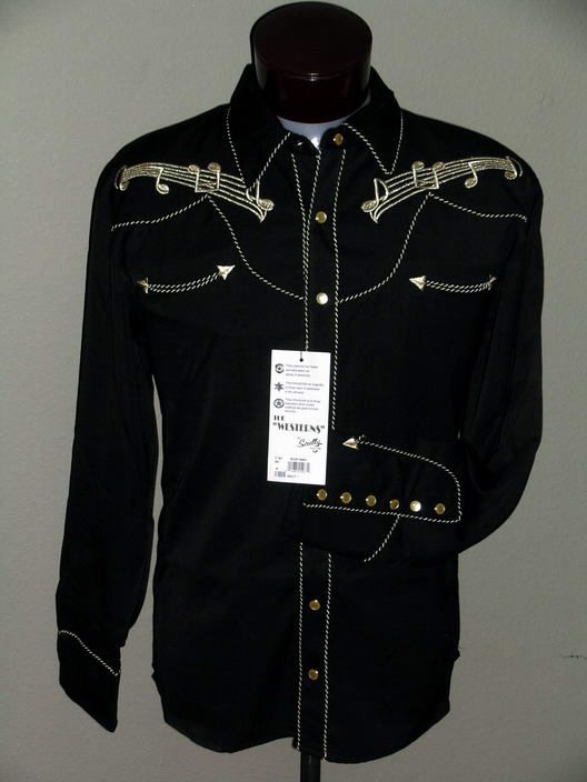 627 Rockabilly Scully Western Cowboy Shirt Melody Med  