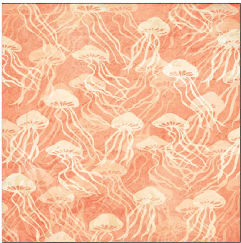   JELLYFISH PEARL 12x12 scrapbooking (1) paper SHIMMERY FINISH  