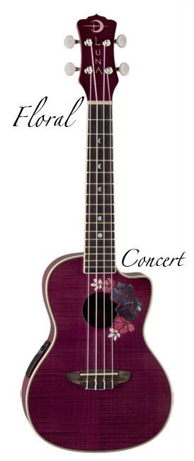 Luna Uke Floral Concert Ukulele  