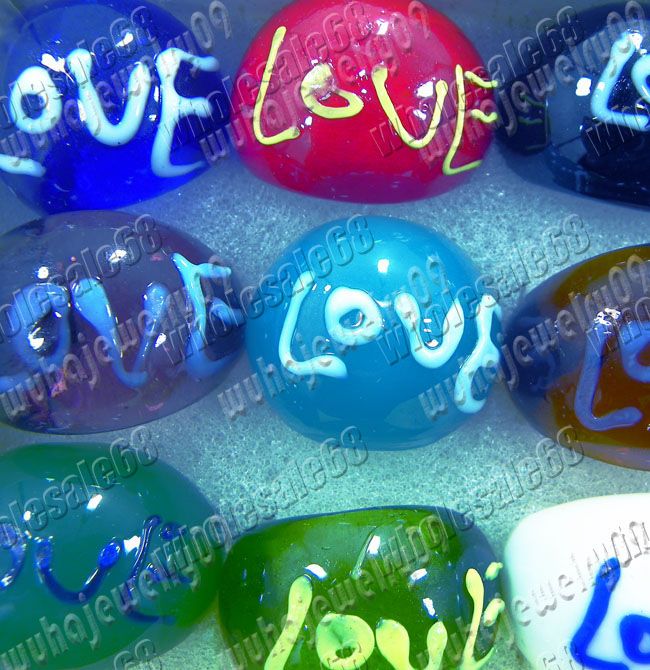 wholesale lots 24ps LOVE letter murano glass rings FREE  