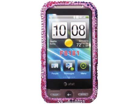 PINK BLING DIAMOND FACEPLATE CASE COVER HTC FREESTYLE  