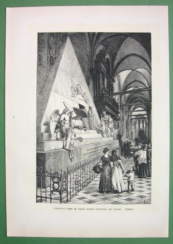 ITALY Venice Canovas Tomb   Antique Print  