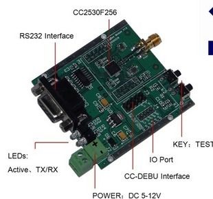 ZigBee Module  RS232 & Debug interface, CC2530F256 Chip  