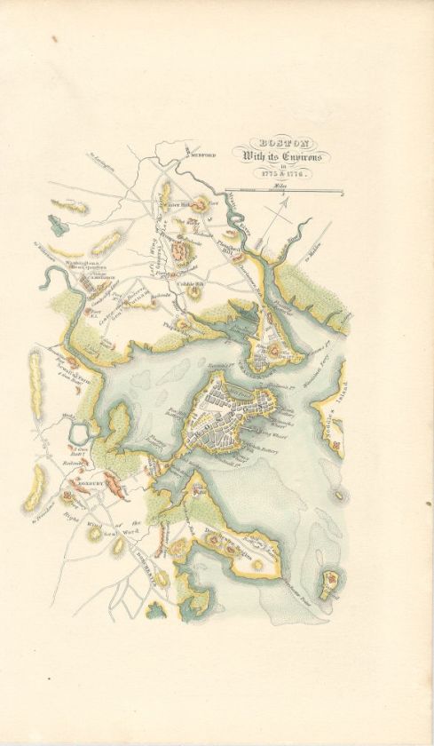 Boston Massachusetts 1776 Revolutionary War Map Forts  