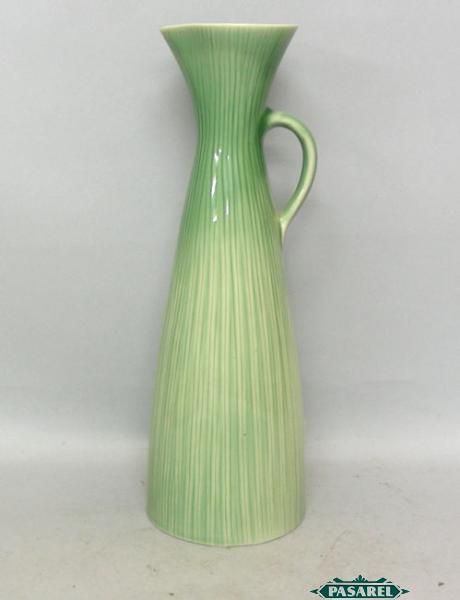 Vintage Lapid Glazed Ceramic Pitcher / Urn Israel 1950s  