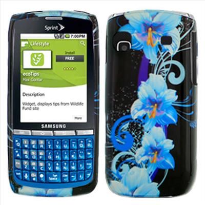 Samsung Replenish M580 Boost Mobile Sprint Blue Vines Hard Case Cover 