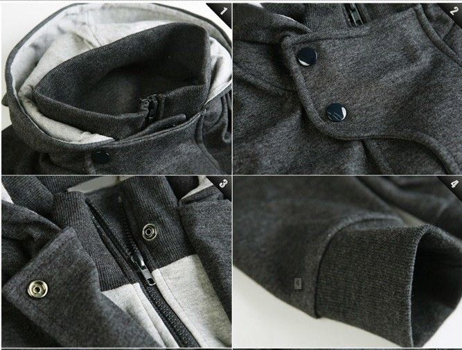 CASUAL SLIM FIT HOODIE SWEATSHIRT COAT 1345  