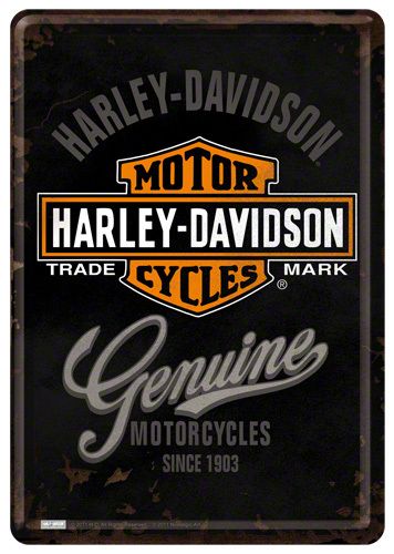 HARLEY DAVIDSON METAL POSTCARD / MINI SIGN 10cm x 14cm  