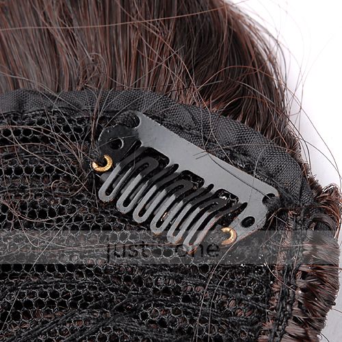 Women Lady Hairpiece Décor Head Clip on Forehead Trim Flat Bang 