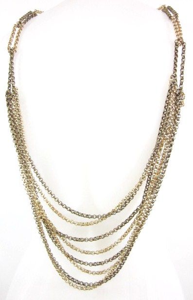 NEW NUGAARD DESIGNS Gold Brass Link Draped Necklace  