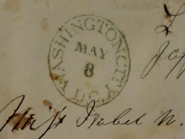 1840s Stampless Cover Washington City DC Dr Luke Howe to Sister  