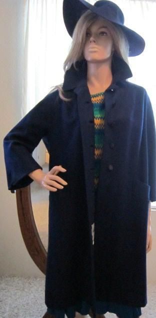   ~~50S~60S HALLTON LTD SWING COAT ~~~WOOL JACKIE O STYLE  