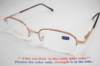 Rim Spring Temple Optical Frame Reading Glasses 1.75 R306*  