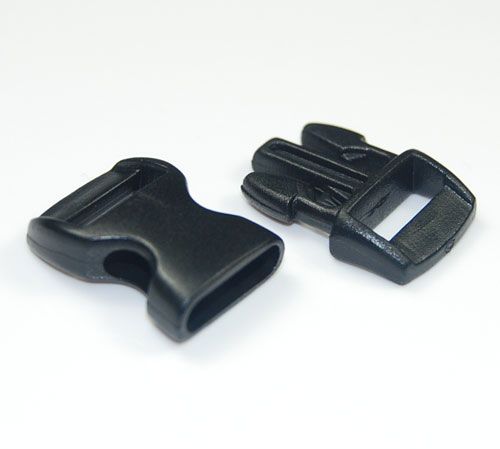 50pcs 3/8 Contoured Plastic Side Release Buckles black  