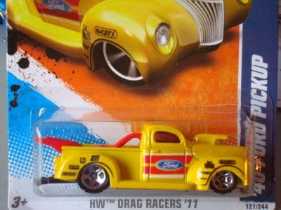Hot Wheels 2011 Drag Racers Series 40 Ford Pickup Truck NEW Yellow 