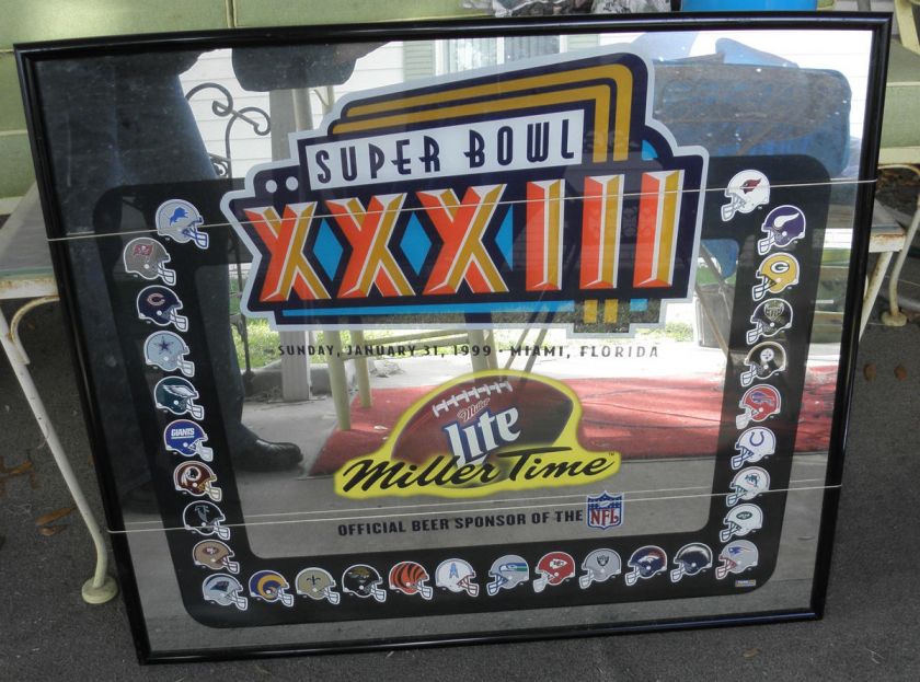 LARGE SUPER BOWL XXXIII MIRROR TEAM HELMUTS JAN 31 1999 MIAMI MILLER 