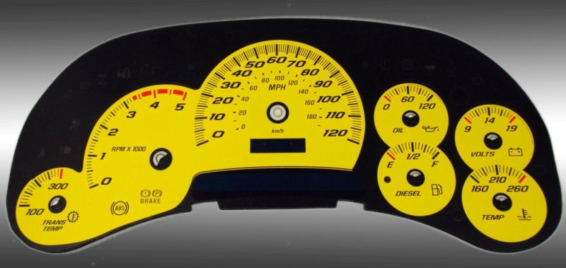 DIESEL DURAMAX GAUGE FACE Chevy GMC 03 04 05 06 07 2500  