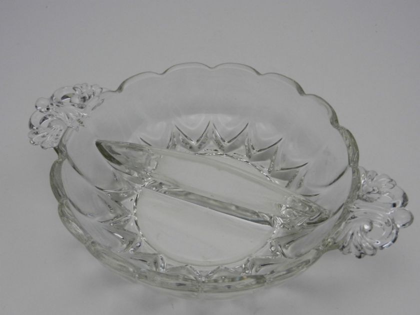 New Martinsville Janice 2 Part Relish Handled Crystal  