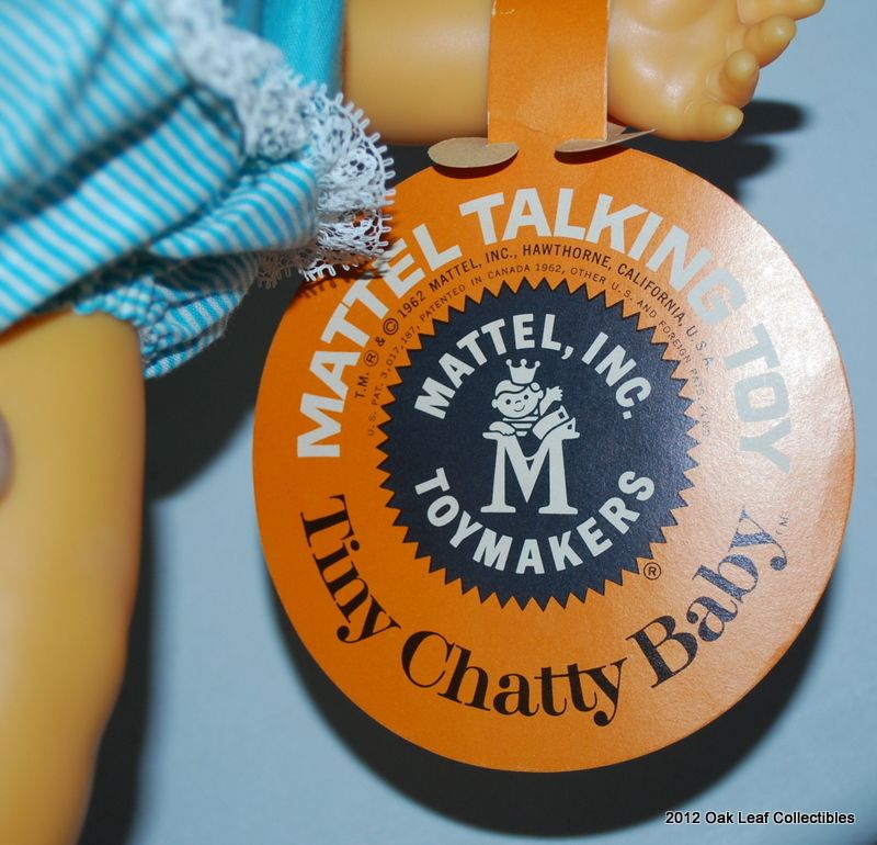 1962 MATTEL 15 HARD PLASTC & VINYL TINY CHATTY BABY. Brunette. Not 