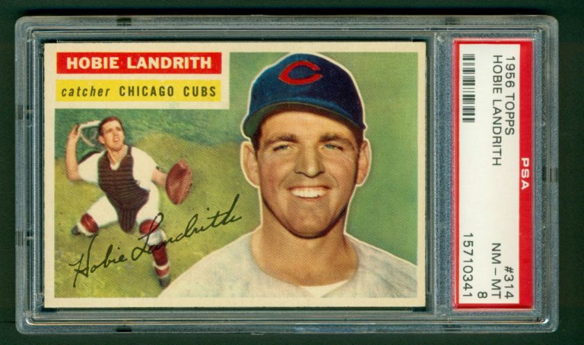 1956 Topps Hobie Landrith #314 PSA 8 NM MT  