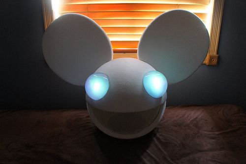 Deadmau5 Head Costume white and purple eyes with remote control 