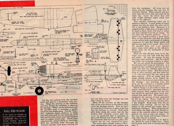 36 METEOR JET PROPELLED TRAINER MODEL PLANS 130+ MPH  