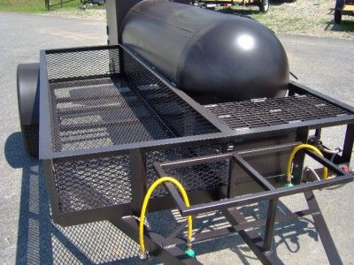 RIB BOX BBQ SMOKER PIT grill on trailer w gas starter  