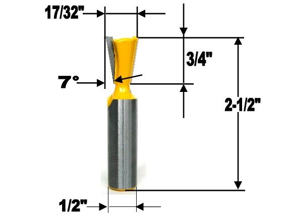 pc Dovetail Router Bit Set For Porter Cable 4212 JIG  