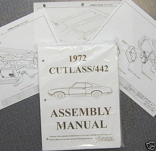 1972 Oldsmobile Cutlass F85 442 W30 assembly manual  