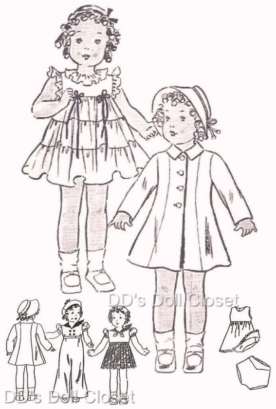 Vintage Doll Pattern 447 22 ~ Shirley Temple  