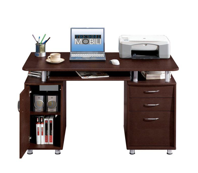 TECHNI MOBILI 4985 WOOD computer DESK MODERN chocolate  