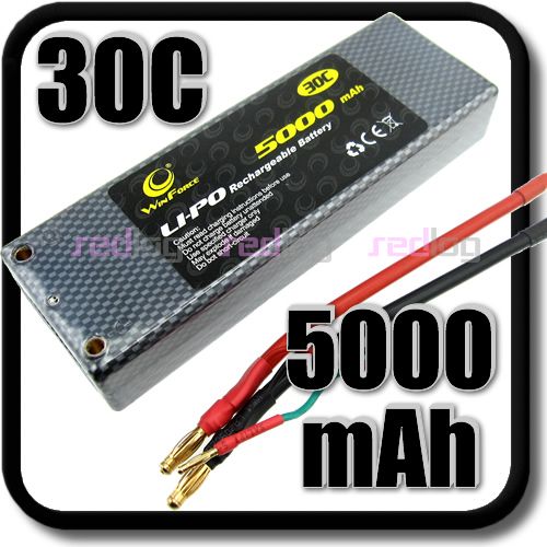 Lipo Battery Akku 7.4V 7.4 5000mAh 30C Hard Case RC Car  