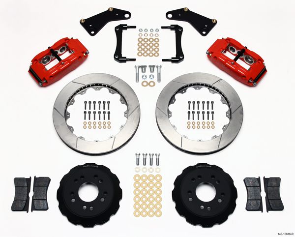 WILWOOD DISC BRAKE KIT,FRONT,65 82 CORVETTE C2 C3,13 ROTORS,RED 