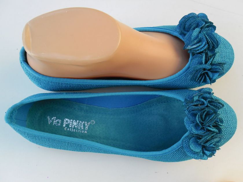 BLUE LADY CASUAL FLAT SHOES VIA PINKY SIZE 6 10  