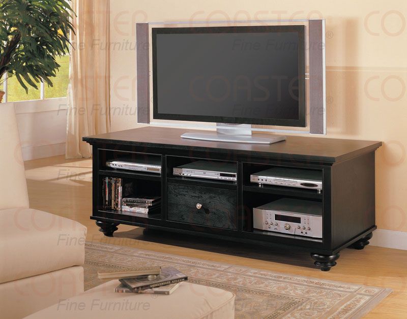 Black 65 TV Media Entertainment Stand Console FREE S/H  