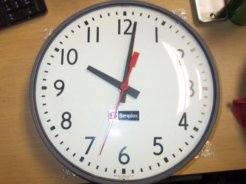 SIMPLEX 12 ANALOG SLAVE CLOCK 115V 7745 000A06  