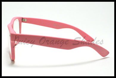 NERDY Retro 80s OLD SCHOOL Classic CLEAR LENS Eyeglasses MATTE PINK 