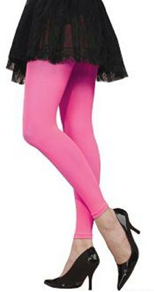 Costumes Footless Pink Neon Tights 80s Costume Style  