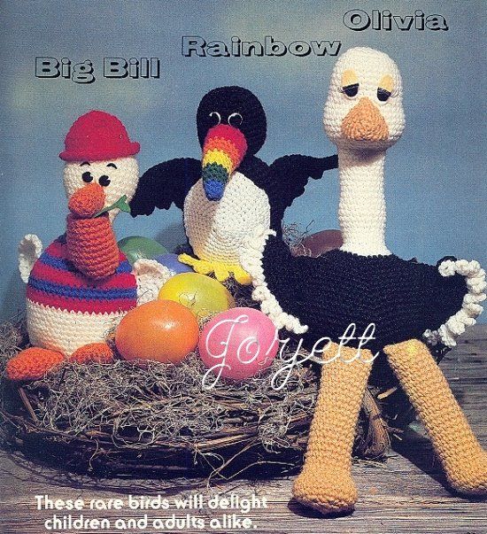 Whimsical World of Crochet animal patterns OOP rare  