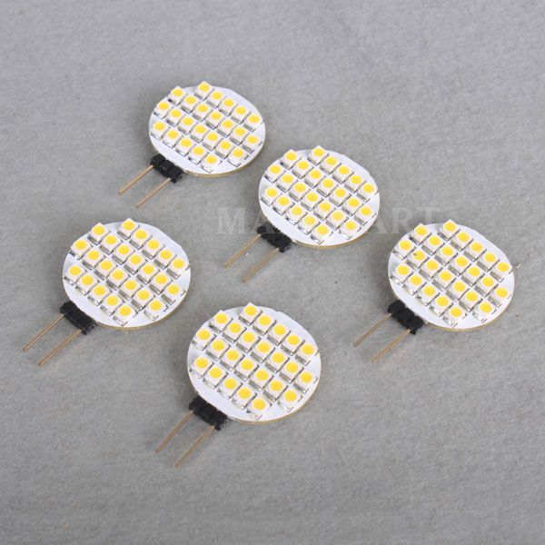 5pcs G4 24 3528 SMD LED Pure white Light Bulb Lamp New (OT869)