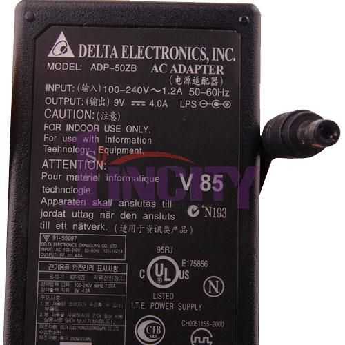 Genuine DELTA ADP 50ZB 9V 4A SWITCHING AC ADAPTER