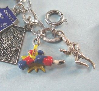 VTG Sterling Silv PRESIDENTS DAY Patriotic Red White & Blue Charm 