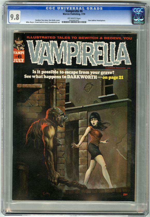 VAMPIRELLA #6 (1970) CGC NM/MT 9.8 OW Pgs KEN KELLY CVR  