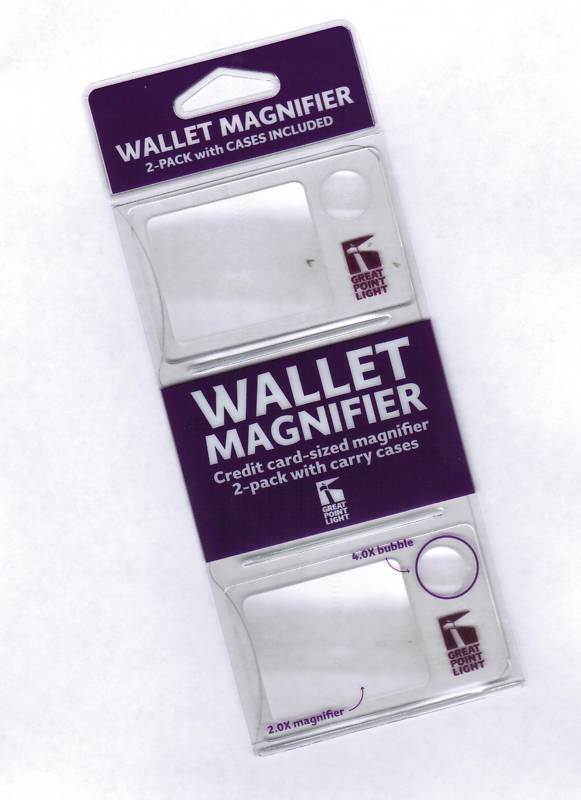 Pack Wallet Magnifier Credit Cards up to 4X + Case.  