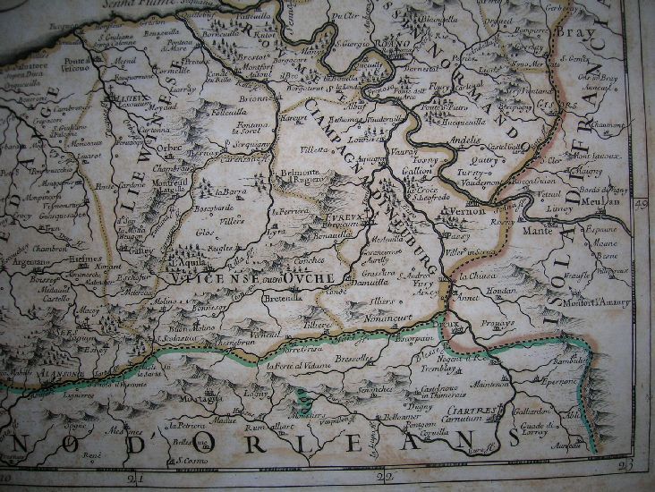 1692 Cantelli da Vignola map NORMANDY, FRANCE  