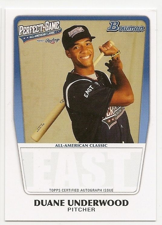 2011 Bowman Aflac Perfect Game Duane Underwood QTY  