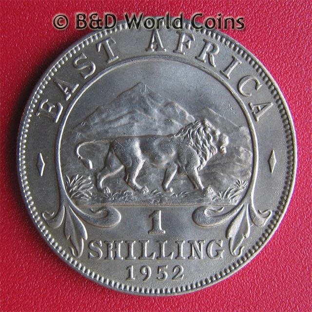 EAST AFRICA 1952 1 SHILLING LION SHARP DETAILS 27.5mm  