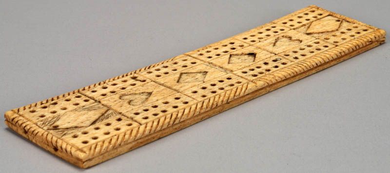 05891 Scrimshaw Cribbage Board 19th C.  