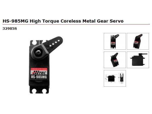 Hitec HS 985MG High Torque Coreless Metal Gear Servo RC  