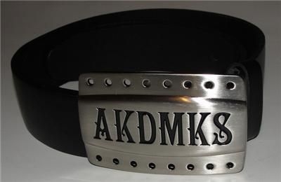 MENS AKADEMIKS AKDMKS GENUINE LEATHER BELT.BLACK Sz 42  